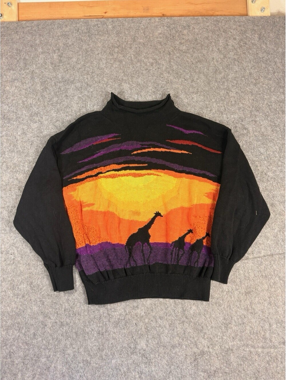 Vintage 1980s Krizia Maglia Wool Giraffe Sweater Size Medium